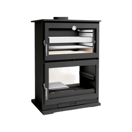 Poêle à bois en acier, four de face - EcoChauffe