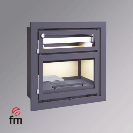 Insert à bois en acier avec four supérieur - Toscane