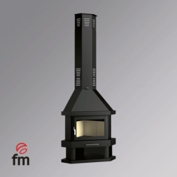 Cheminée à bois de coin en acier, bûcher inférieur - Hearthix