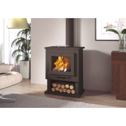 Poêle à bois en acier, porte en fonte, four supérieur, bûcher inférieur - HeavyFlame
