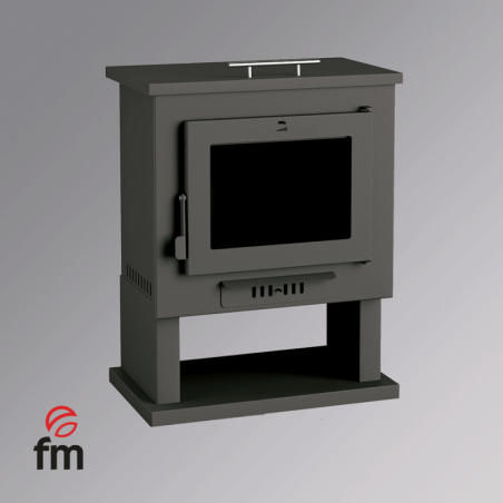 Poêle à bois en acier, porte en fonte, four supérieur, bûcher inférieur - HeavyFlame