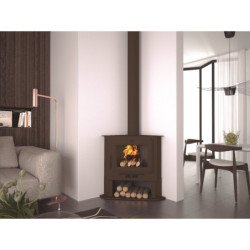 Poêle à bois en acier, de coin, bûcher inférieur - ThermoBalance