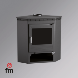 Poêle à bois de coin en acier, bûcher inférieur - FlameShift