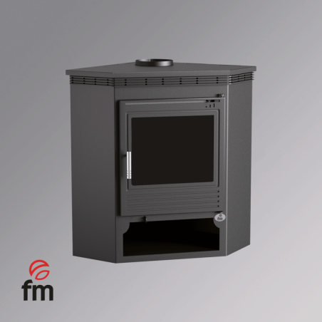 Poêle à bois de coin en acier, bûcher inférieur - FlameShift