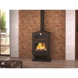 Poêle à bois en acier, four de face, bûcher inférieur - FlamRustique