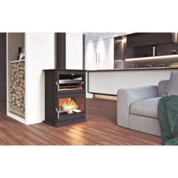 Poêle à bois en acier, four de face - EcoChauffe