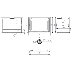 Insert à bois en acier 70cm - Gaïa